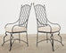 Set of Fourteen Maison Royere Style Iron Garden Dining Chairs