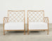 Pair of French Midcentury Gilt Iron Maison Jean Croisillon Armchairs