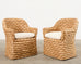 Set of Four Ralph Lauren Joshua Tree Woven Dining Chairs