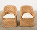 Set of Four Ralph Lauren Joshua Tree Woven Dining Chairs