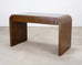 Karl Springer-Style Organic Modern Grasscloth Waterfall Desk