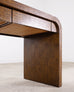 Karl Springer-Style Organic Modern Grasscloth Waterfall Desk