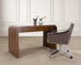 Karl Springer-Style Organic Modern Grasscloth Waterfall Desk
