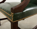 Set Eight Gainsborough Leather Mahogany Library Chairs