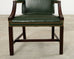 Set Eight Gainsborough Leather Mahogany Library Chairs