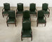 Set Eight Gainsborough Leather Mahogany Library Chairs