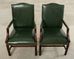 Set Eight Gainsborough Leather Mahogany Library Chairs