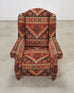 King Ranch Kilim Rug Style Upholstered Lounge Chair + Ottoman