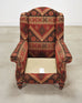 King Ranch Kilim Rug Style Upholstered Lounge Chair + Ottoman