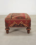 King Ranch Kilim Rug Style Upholstered Lounge Chair + Ottoman
