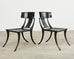 Set Four Michael Taylor Metal Klismos Garden Chairs