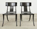 Set Four Michael Taylor Metal Klismos Garden Chairs