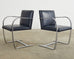 Pair of Mies Van Der Rohe for Knoll Flat Bar Brno Chairs