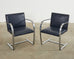 Pair of Mies Van Der Rohe for Knoll Flat Bar Brno Chairs