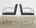 Pair of Mies Van Der Rohe for Knoll Flat Bar Brno Chairs