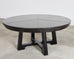 L. Rossi Expandable Round Chinoiserie Lacquered Dining Table 7 Ft