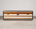 Monumental Canvas and Leather Steamer Trunk Coffee Table 5 Ft.