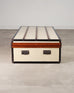 Monumental Canvas and Leather Steamer Trunk Coffee Table 5 Ft.