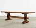 Country French Provincial Oak Farmhouse Trestle Dining Table 9 Ft