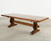 Country French Provincial Oak Farmhouse Trestle Dining Table 9 Ft