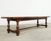 Country English Provincial Oak Farmhouse Trestle Dining Table