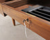 Midcentury French Palladian Fruitwood Library Table Desk 7 Ft