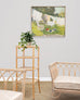 Mid-Century Impressionist Summer Garden Oil Canvas Painting