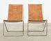 Pair of Verner Panton Style Leather Sling Lounge Chairs