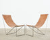 Pair of Verner Panton Style Leather Sling Lounge Chairs