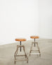 Pair of Industrial Style Polished Steel Machinists Stools