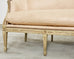 Neoclassical Gustavian Style Leather Cabriole Sofa Canape