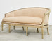 Neoclassical Gustavian Style Leather Cabriole Sofa Canape