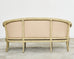 Neoclassical Gustavian Style Leather Cabriole Sofa Canape