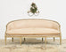 Neoclassical Gustavian Style Leather Cabriole Sofa Canape