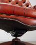 Chesterfield-Style Tufted Leather Executive Swivel Desk Chair