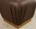 Karl Springer Style Leather Ottoman Pouf Stool