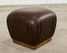 Karl Springer Style Leather Ottoman Pouf Stool
