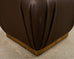 Karl Springer Style Leather Ottoman Pouf Stool