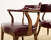 Set of Four English Mahogany Leather Captain's Pub Armchairs