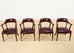 Set of Four English Mahogany Leather Captain's Pub Armchairs