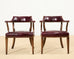 Set of Four English Mahogany Leather Captain's Pub Armchairs