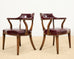 Set of Four English Mahogany Leather Captain's Pub Armchairs