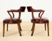 Set of Four English Mahogany Leather Captain's Pub Armchairs