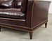 English Regency Style Waxed Cordovan Leather Case Sofa