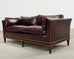 English Regency Style Waxed Cordovan Leather Case Sofa