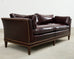 English Regency Style Waxed Cordovan Leather Case Sofa