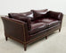 English Regency Style Waxed Cordovan Leather Case Sofa