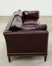 English Regency Style Waxed Cordovan Leather Case Sofa