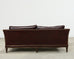 English Regency Style Waxed Cordovan Leather Case Sofa