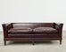 English Regency Style Waxed Cordovan Leather Case Sofa